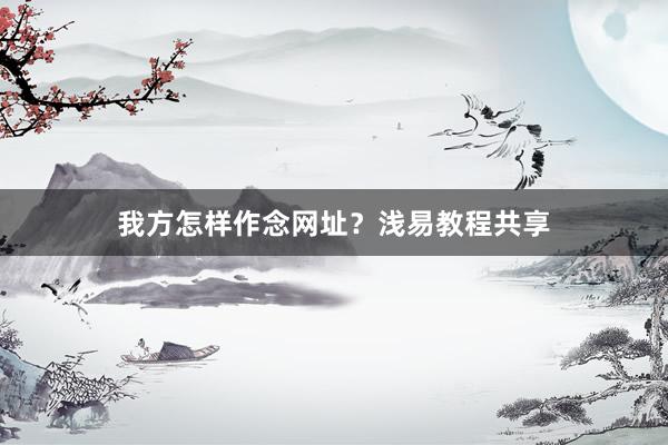我方怎样作念网址？浅易教程共享